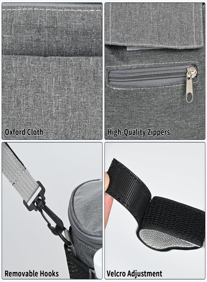 Smlper Stroller Organizer with Cup Holders, Adjustable Universal Organizer Caddy Bag - Phone Pocket & Detachable Strap for Baby Stroller and Pet Stroller (Grey) - Image 5